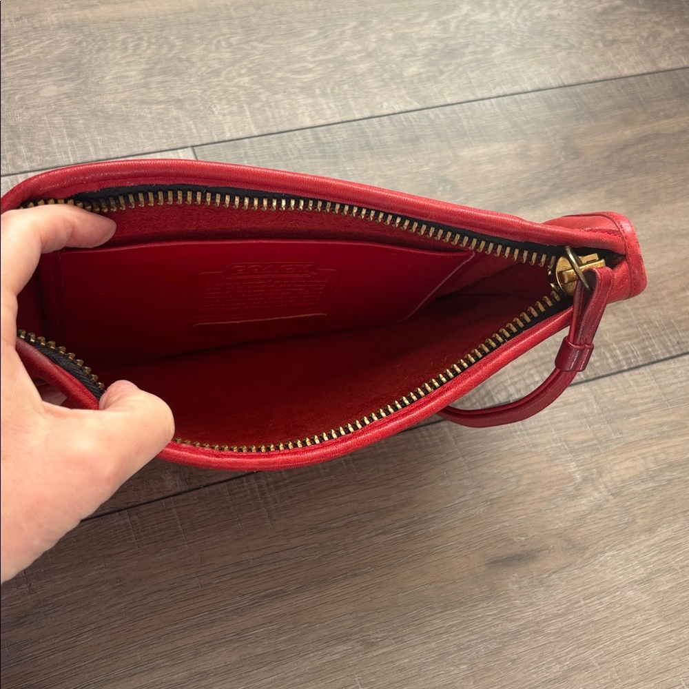 Vintage Coach Red Leather Clutch - Picture 3 of 7